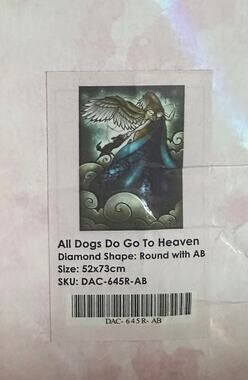 All Dogs Do Go to Heaven by Mandie Manzano Diamond Art Club Sealed OOS